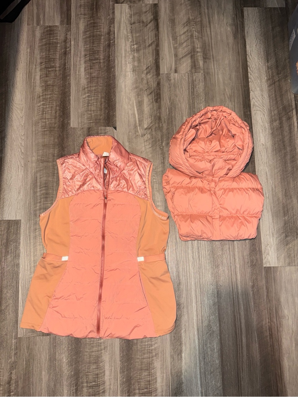 Lululemon Down For It All Vest Shine Pink Savannah and hooded insert used Sz 14